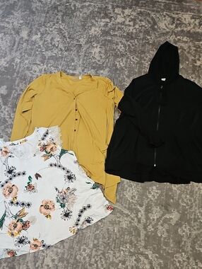 Womens Logo By Lori Cardigan And Peplum Jacket